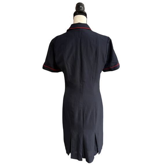 Vintage United Continental Airlines Stewardess Uniform Dress Navy 4T 1980s–90s - Picture 3 of 8